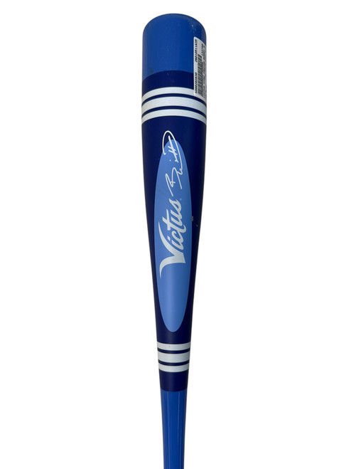 Vist Large View of Product Image Which is Used Victus Vibe Crayon Bobby Blue 28/18 -10 USA 2 5/8 Bat - Royal Blue and White