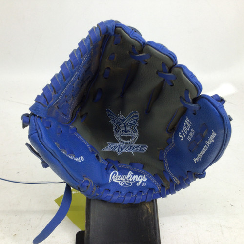 Vist Large View of Product Image Which is Used Rawlings SAVAGE 10IN RHT BB GLOVE BB/SB Glove RH Throw Royal Blue 10"