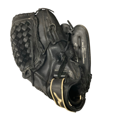 Vist Large View of Product Image Which is Used Mizuno PRO SELECT FASTPITCH RH Throw Fastpitch Gloves Black 12 1/2"