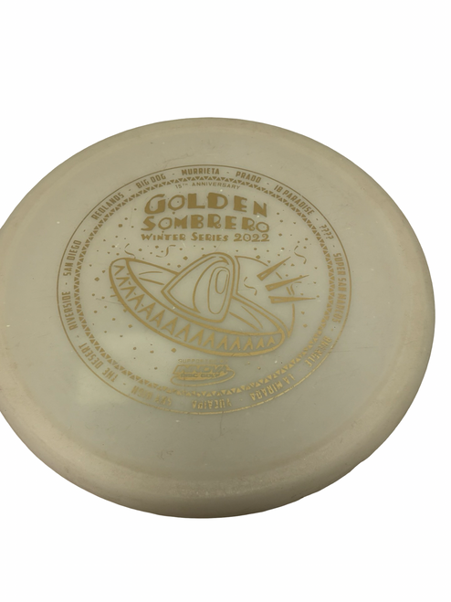 Vist Large View of Product Image Which is Used Innova GOLDEN SOMBRERO WINTER 2022 KC Pro Pig Golf Disc Putter White 170g