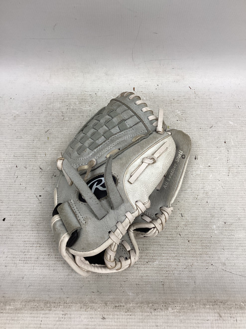 Vist Large View of Product Image Which is Used Rawlings HIGHLIGHT BB/SB Glove RH Throw White 10 1/2"