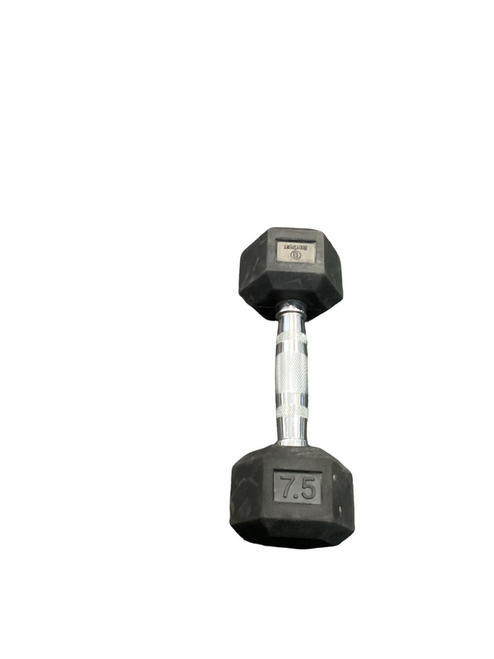 Vist Large View of Product Image Which is New Rubber Hex Dumbbell 7.5LB