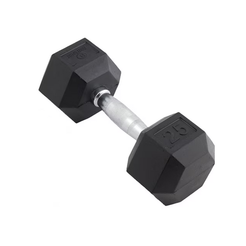 Vist Large View of Product Image Which is New Rubber Hex Dumbbell 25LB
