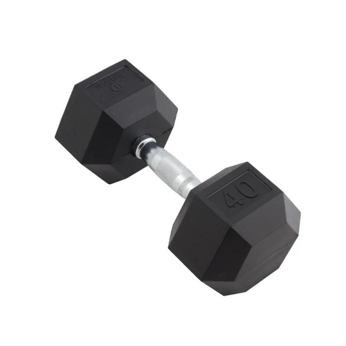 Vist Large View of Product Image Which is New Rubber Hex Dumbbell 40LB
