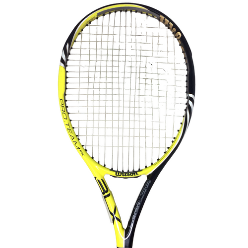 Vist Large View of Product Image Which is Used Wilson PRO TEAM FX Adult Tennis Racquet Black 4 1/2"