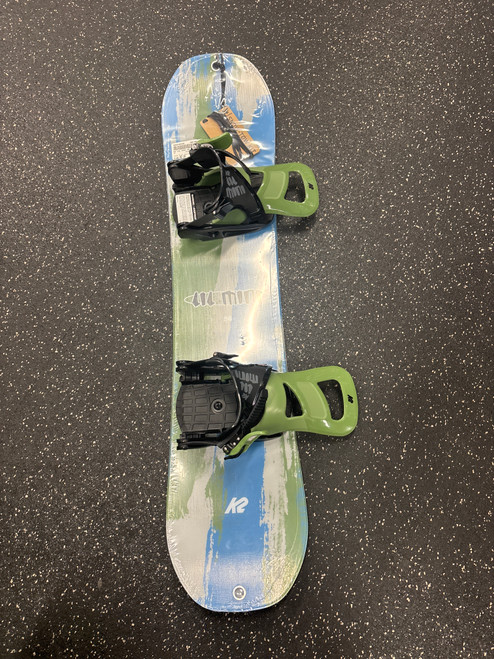 Vist Large View of Product Image Which is Used K2 LIL MINI SB NEW Boys Board/Binding Green And Royal Blue 90 cm