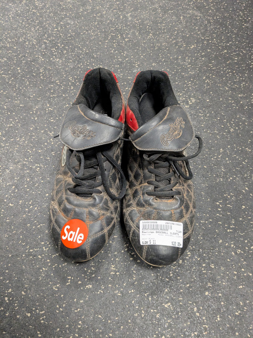 Vist Large View of Product Image Which is Used Rawlings BASEBALL CLEATS BB/SB Cleats Black Senior 11