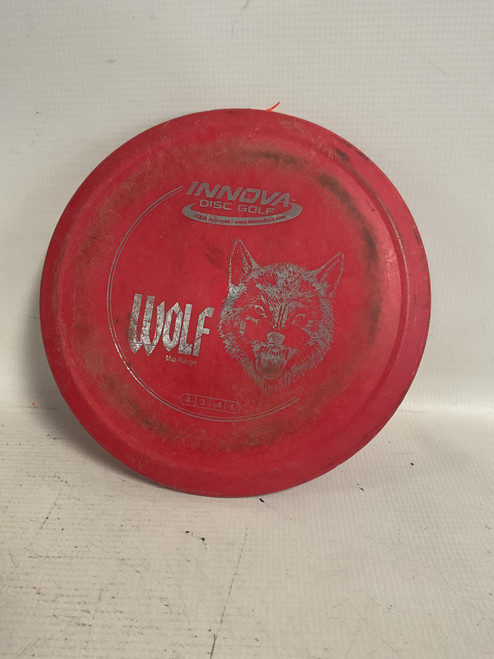 Vist Large View of Product Image Which is Used Innova WOLF Disc Golf Mid Range Red