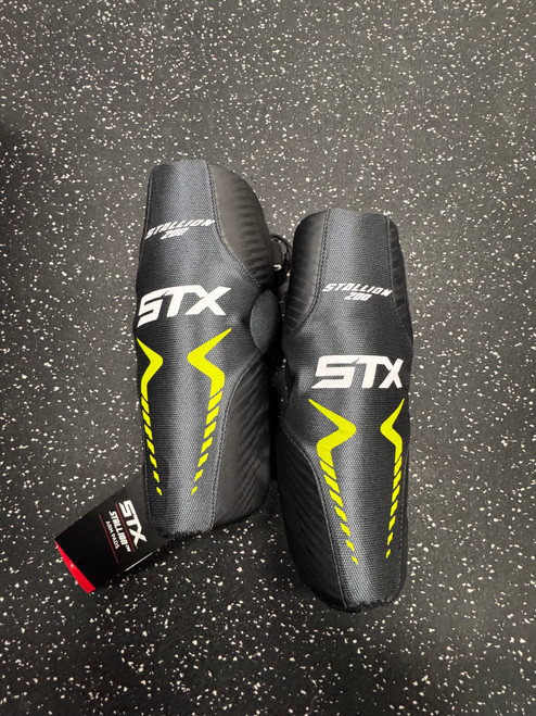 Vist Large View of Product Image Which is New STX STALLION 200 Lacrosse Arm Pads/Guards Black MD