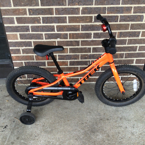 Vist Large View of Product Image Which is Used Trek 2022 PRECALIBER 16 IN BOYS TRAINING BIKE Training Wheel Bike Boys Orange 16"