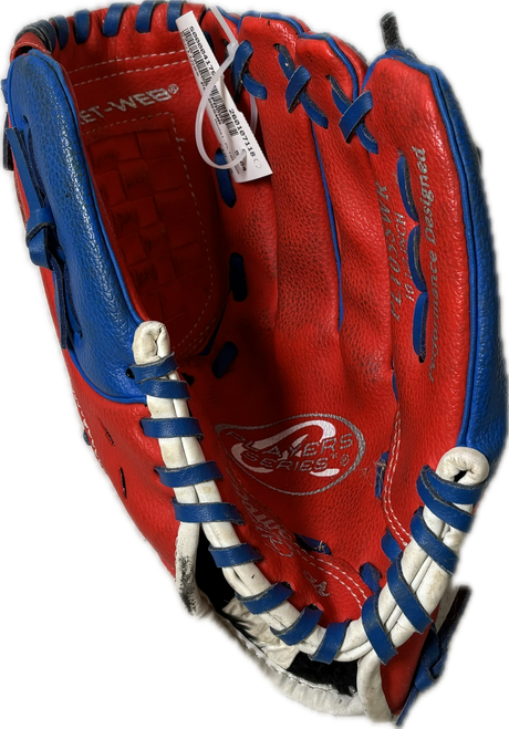 Vist Large View of Product Image Which is Used Rawlings PL105SWR BB/SB Glove RH Throw Red 10 1/2"