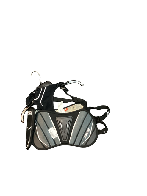 Vist Large View of Product Image Which is Used STX RIB PAD Lacrosse Rib Pads Black LG