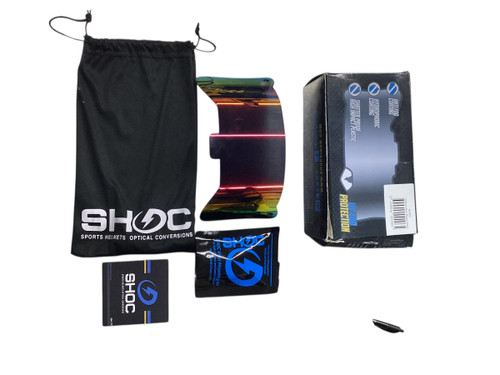 Vist Large View of Product Image Which is Used SHOC Football Helmet Visor Iridium Red Black Visor