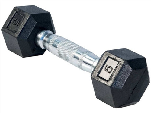 Vist Large View of Product Image Which is New 5LB HEX RUBBER DUMBBELL