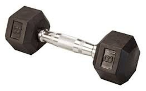 Vist Large View of Product Image Which is New 8LB HEX RUBBER DUMBBELL