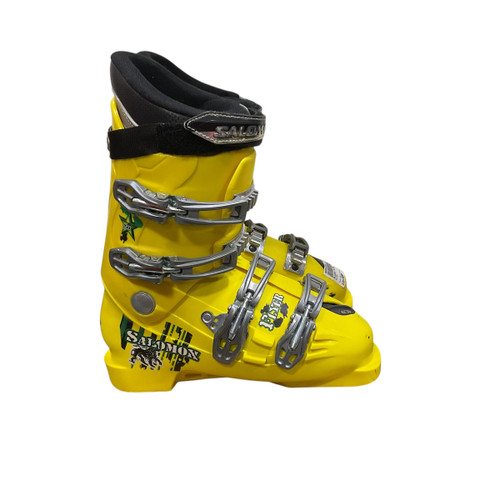Vist Large View of Product Image Which is Used Salomon FLYER Boys DH Ski Boot Optic Yellow 240 MP - J06 - W07