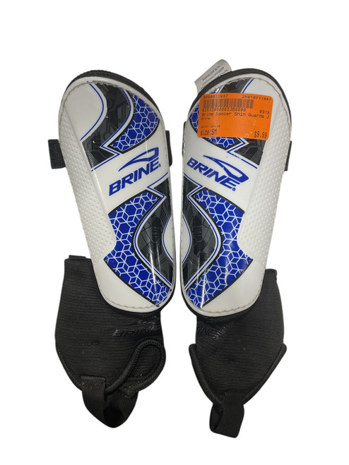 Vist Large View of Product Image Which is Used Brine Soccer Shin Guards Junior White SM