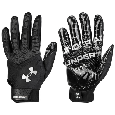 Vist Large View of Product Image Which is Used Under Armour COMBAT LINEMAN FB Gloves Black XL