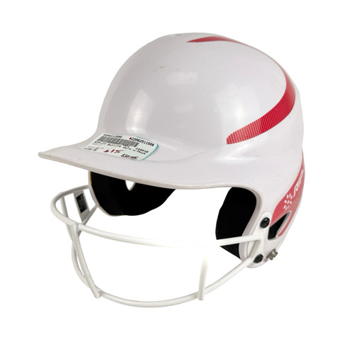 Vist Large View of Product Image Which is Used RIP-IT Softball Batting Helmet w/Mask White XL
