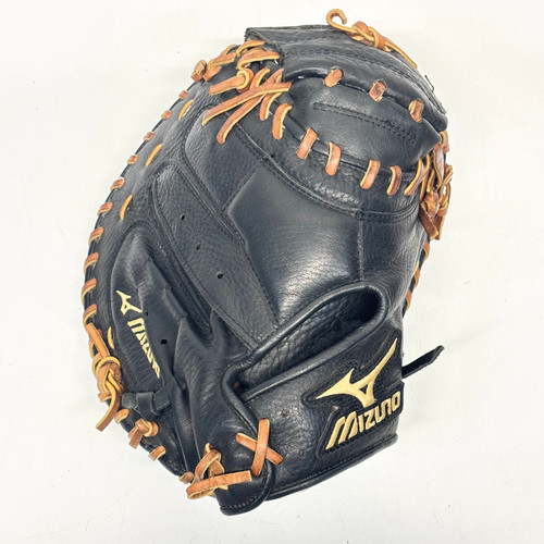 Vist Large View of Product Image Which is Used Mizuno MVP GXC 54 BB/SB Catchers RH Throw Black And Natural 34"