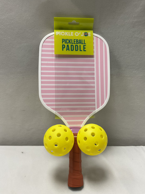 Vist Large View of Product Image Which is Used PICKLE O JOE PADDLE 2 BALLS Pickleball Racquet Pink