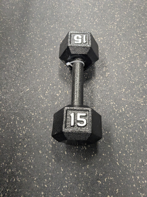 Vist Large View of Product Image Which is Used Hex Dumbbell (Each) 15 lb