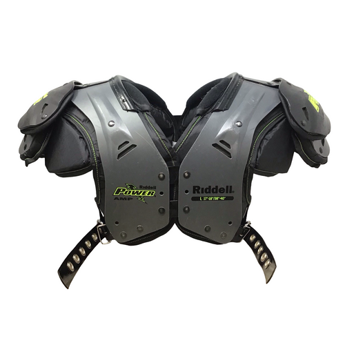Vist Large View of Product Image Which is Used Riddell POWER AMP FB Shoulder Pads Black LG