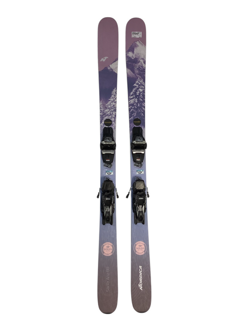 Vist Large View of Product Image Which is Used Nordica SANTA ANA Mens DH Ski/Binding Purple 158 cm