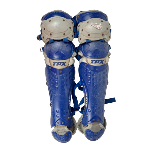 Vist Large View of Product Image Which is Used Louisville Slugger TPX PLSET3-RG Catchers Leg Guards Royal Blue/ Grey Intermediate