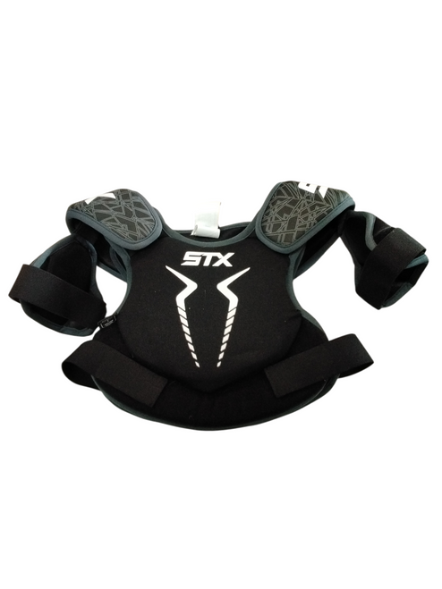 Vist Large View of Product Image Which is Used STX STALLION 75 Lacrosse Shoulder Pads Black SM