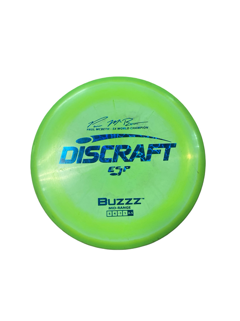 Vist Large View of Product Image Which is Used Discraft ESP BUZZZ MID RANGE GREEN Disc Golf Mid Range Green