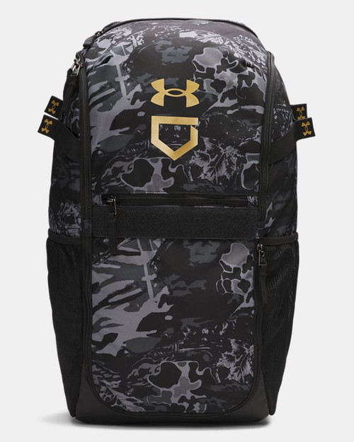 Vist Large View of Product Image Which is Under Armour Utility Print Backpack Black/Gold #1369318005