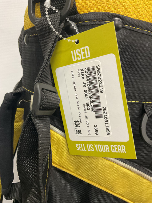 Vist Large View of Product Image Which is Used Nike JR GOLF BAG Jr Stand Bag Black And Optic Yellow