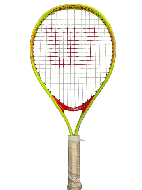 Vist Large View of Product Image Which is Used Wilson FEDERER Junior Tennis Racquet Optic Yellow 19"