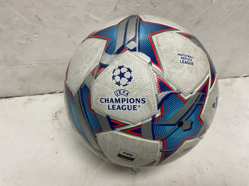 Vist Large View of Product Image Which is Used Adidas Match Ball Replica League IA0954 Size 5 Soccer Ball White And Royal Blue 5