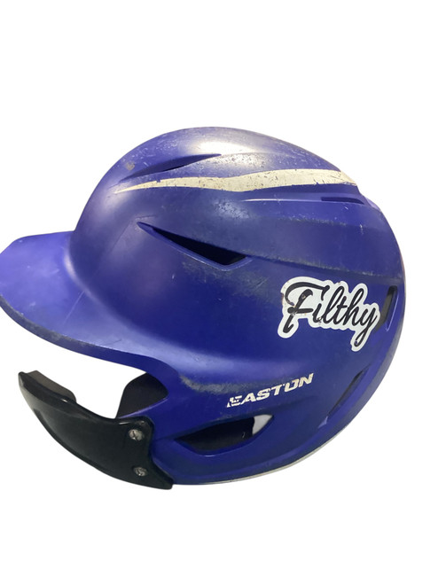 Vist Large View of Product Image Which is Used Easton BLUE HELMET W CFLAP Batting Helmet w/Mask Royal Blue S/M
