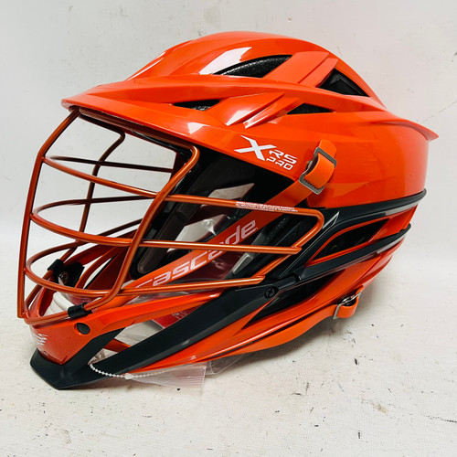 Vist Large View of Product Image Which is New XRS Pro Sr Orange Lacrosse Helmet