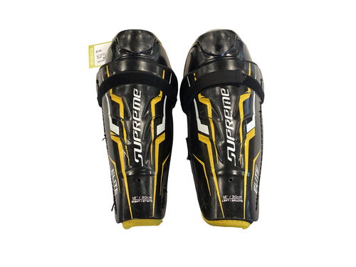 Vist Large View of Product Image Which is Used Bauer SUPREME ELITE Junior Shin Guards Black 12"