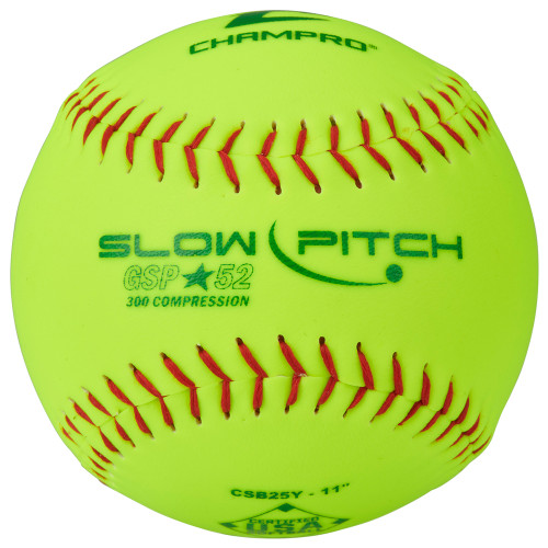 Vist Large View of Product Image Which is Champro ASA/USA Softball 11" Slow Pitch Softball Durahide Cover .52 COR #CSB25Y