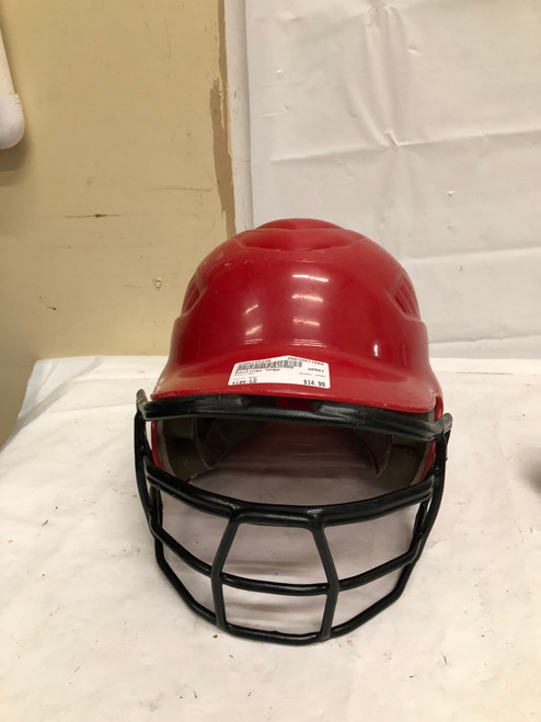 Vist Large View of Product Image Which is Used Rawlings CFBH Batting Helmet w/Mask Red LG