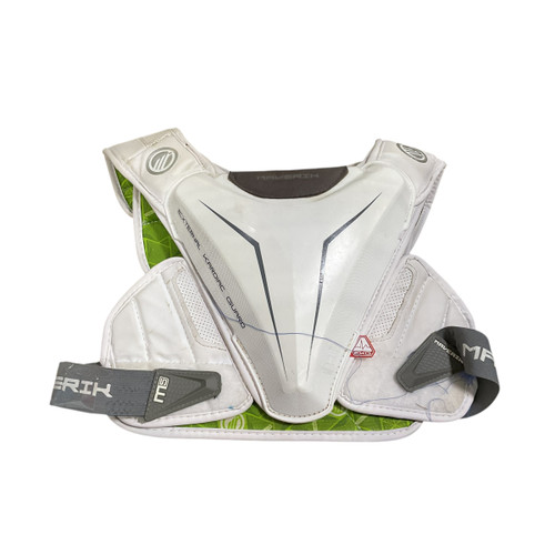 Vist Large View of Product Image Which is Used Maverik M5 EKG Lacrosse Shoulder Pads White MD