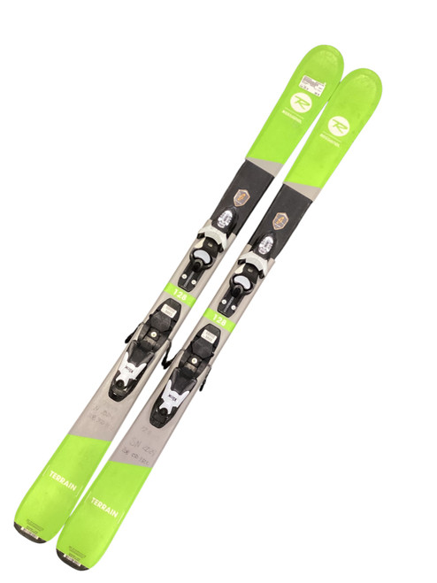 Vist Large View of Product Image Which is Used Rossignol TERRAIN Boys Downhill Ski/Binding Green 128 cm
