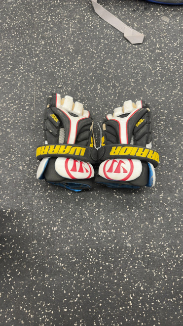 Vist Large View of Product Image Which is Used Warrior EVO Lacrosse Gloves Mens White LG