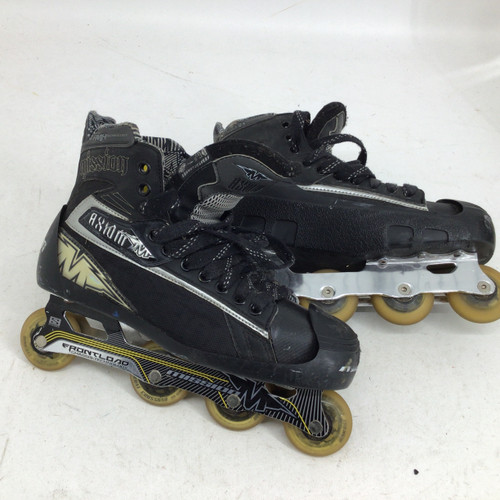 Vist Large View of Product Image Which is Used Mission AXIOM G7 6.5D GOALIE ROLLER HOCKEY SKATE Roller Hockey Skates Black Senior 6.5