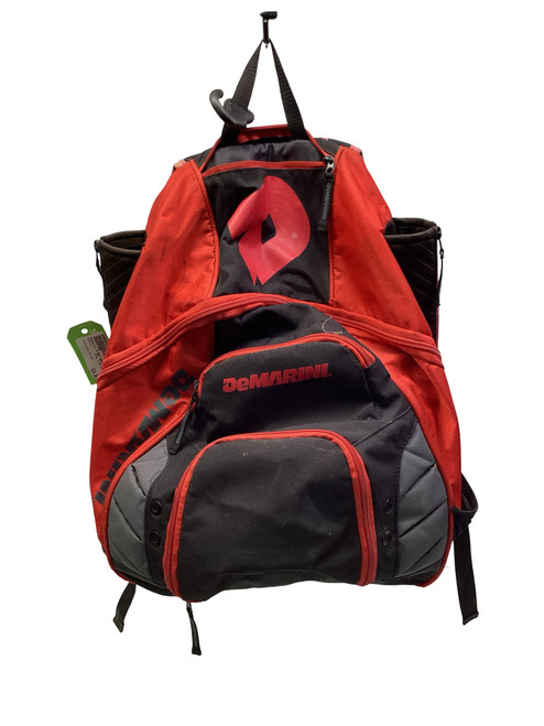 Vist Large View of Product Image Which is Used Demarini 2 BAT BACKPACK BB/SB Player Backpack Black And Red