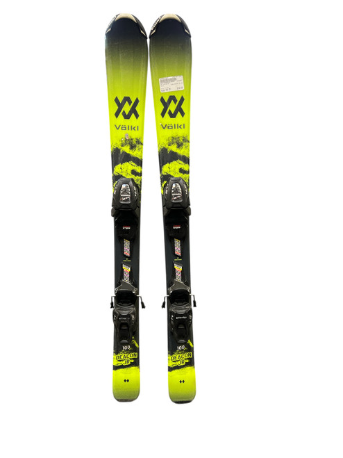 Vist Large View of Product Image Which is Used Volkl DEACON JR 100 Boys DH Ski/Binding Yellow 100 cm