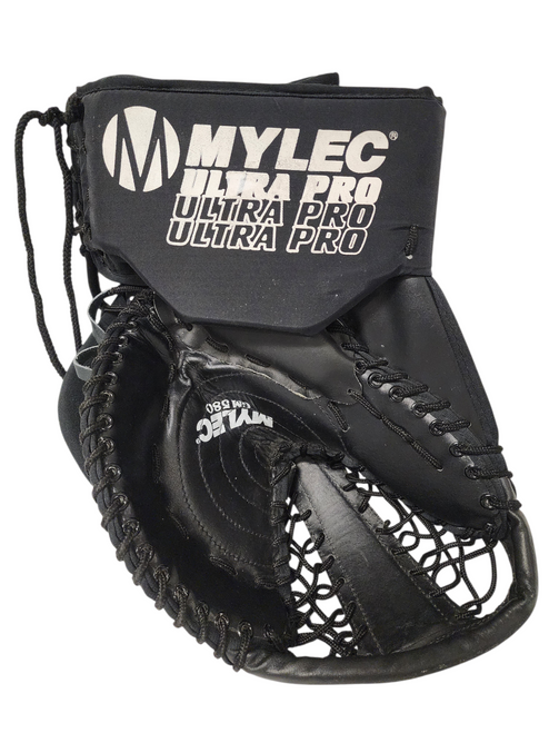 Vist Large View of Product Image Which is Used Mylec Ultra Pro GM580 Street Hockey Goalie Catch Glove Regular