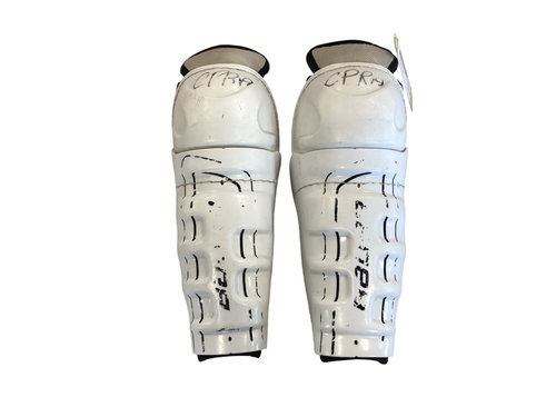 Vist Large View of Product Image Which is Used Bauer Junior Shin Guards White 11"