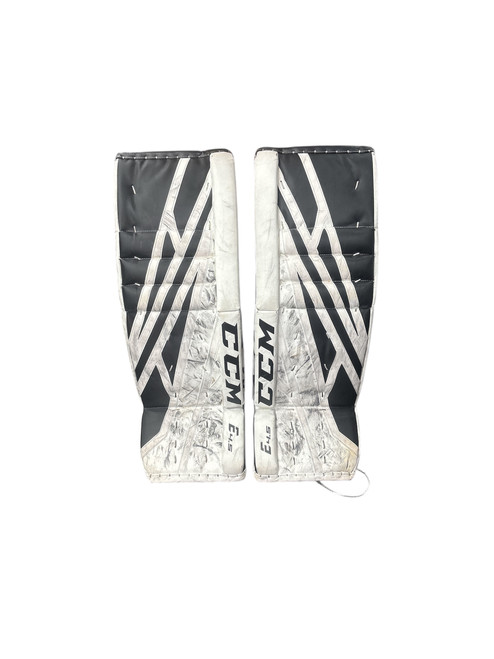 Vist Large View of Product Image Which is Used CCM E4.5 Goalie Leg Pads Senior White 30"
