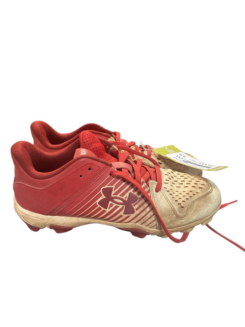 Vist Large View of Product Image Which is Used Under Armour LEADOFF 6.5 WHT/RED BB/SB Cleats White And Red Senior 6.5